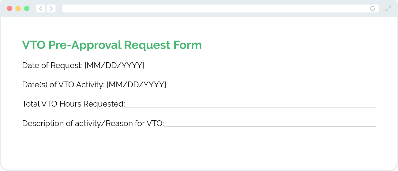 Tracking Volunteer Time Off with a request form