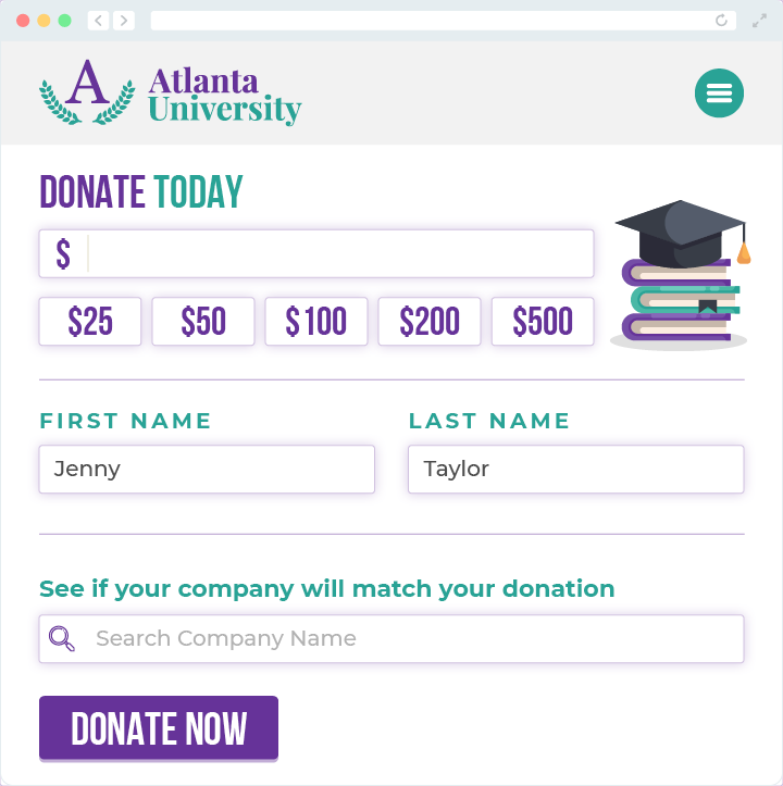 Uncover employment information for higher ed fundraising with a dontaion form tool.