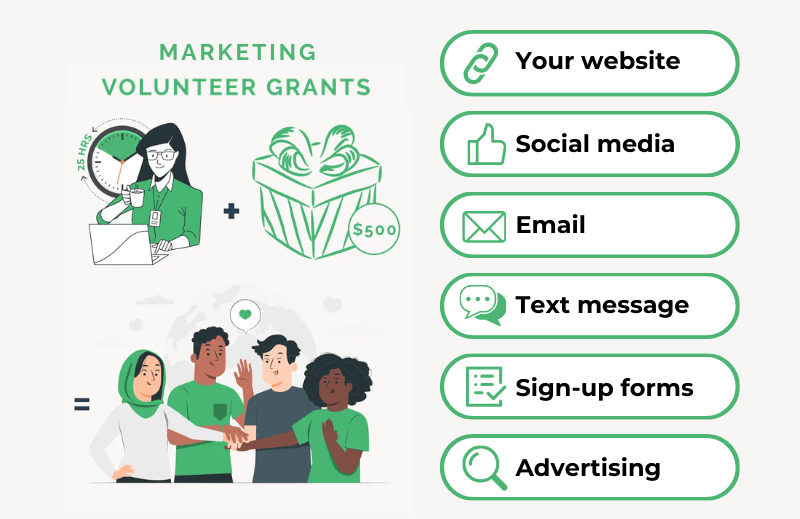 Marketing volunteer grants - multichannel