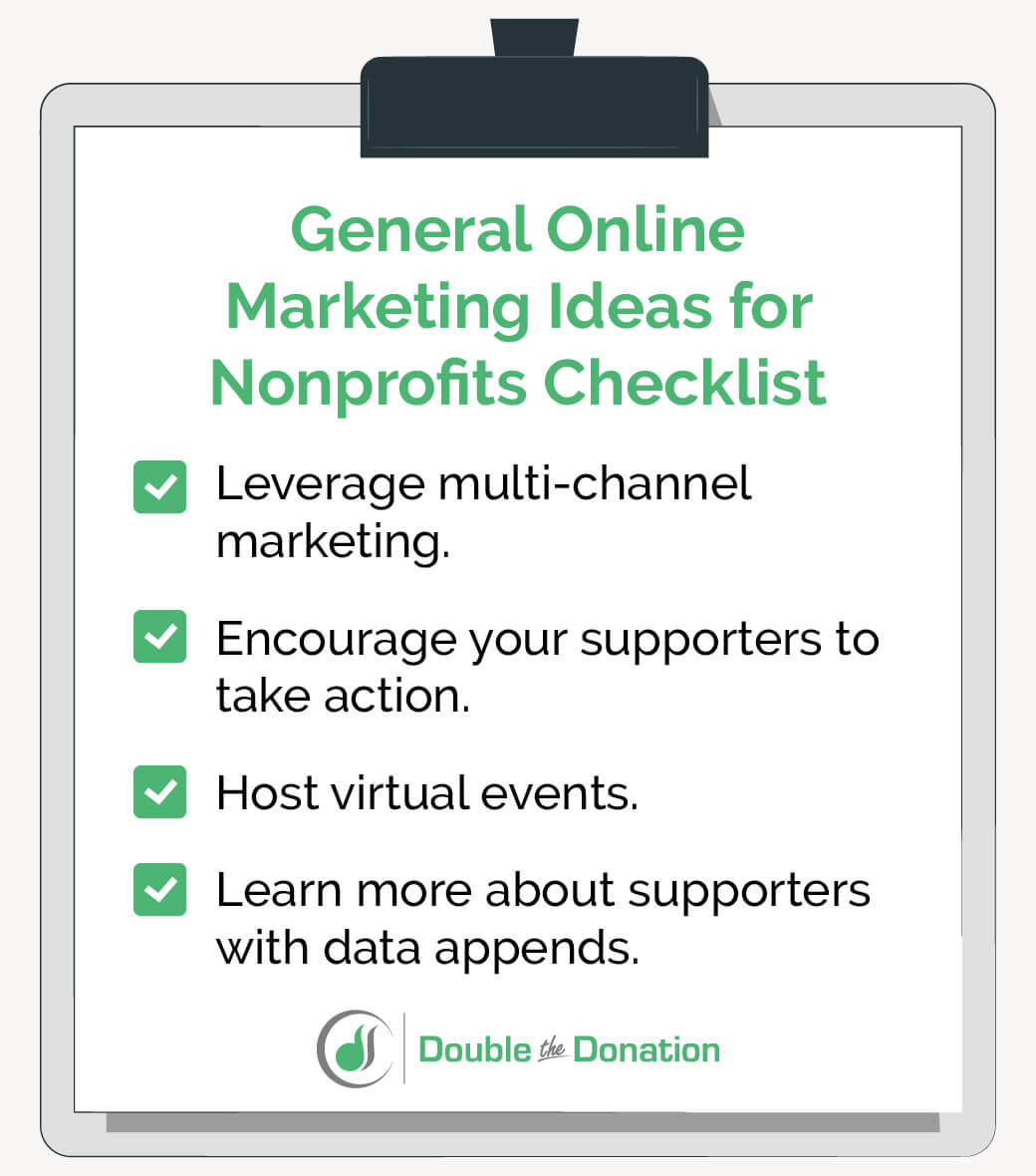 Check out these general marketing ideas for nonprofits leveraging technology.