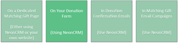 NeonCRM Donation Form with Matching Gifts