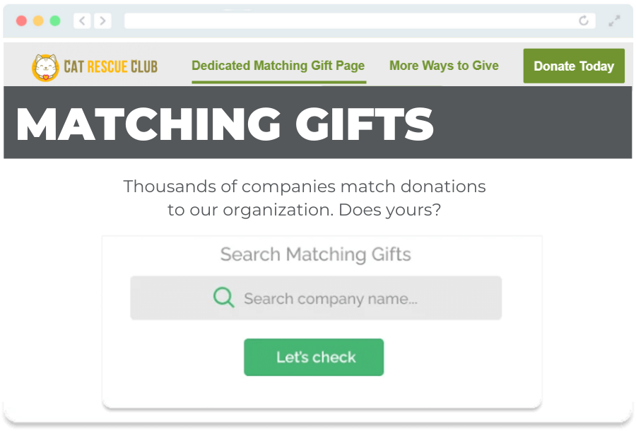 Include matching gift blurbs on your dedicated match page.