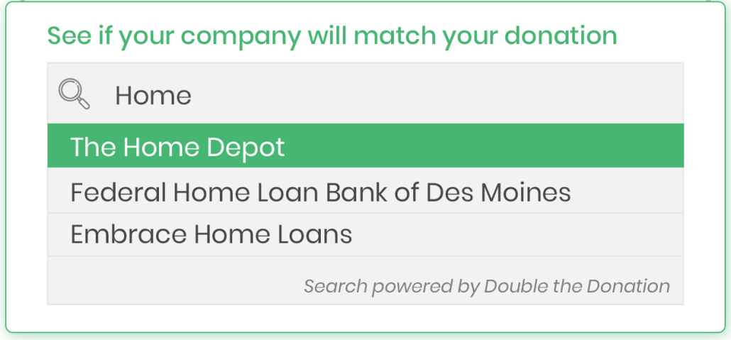Corporate matching gift program donation form example