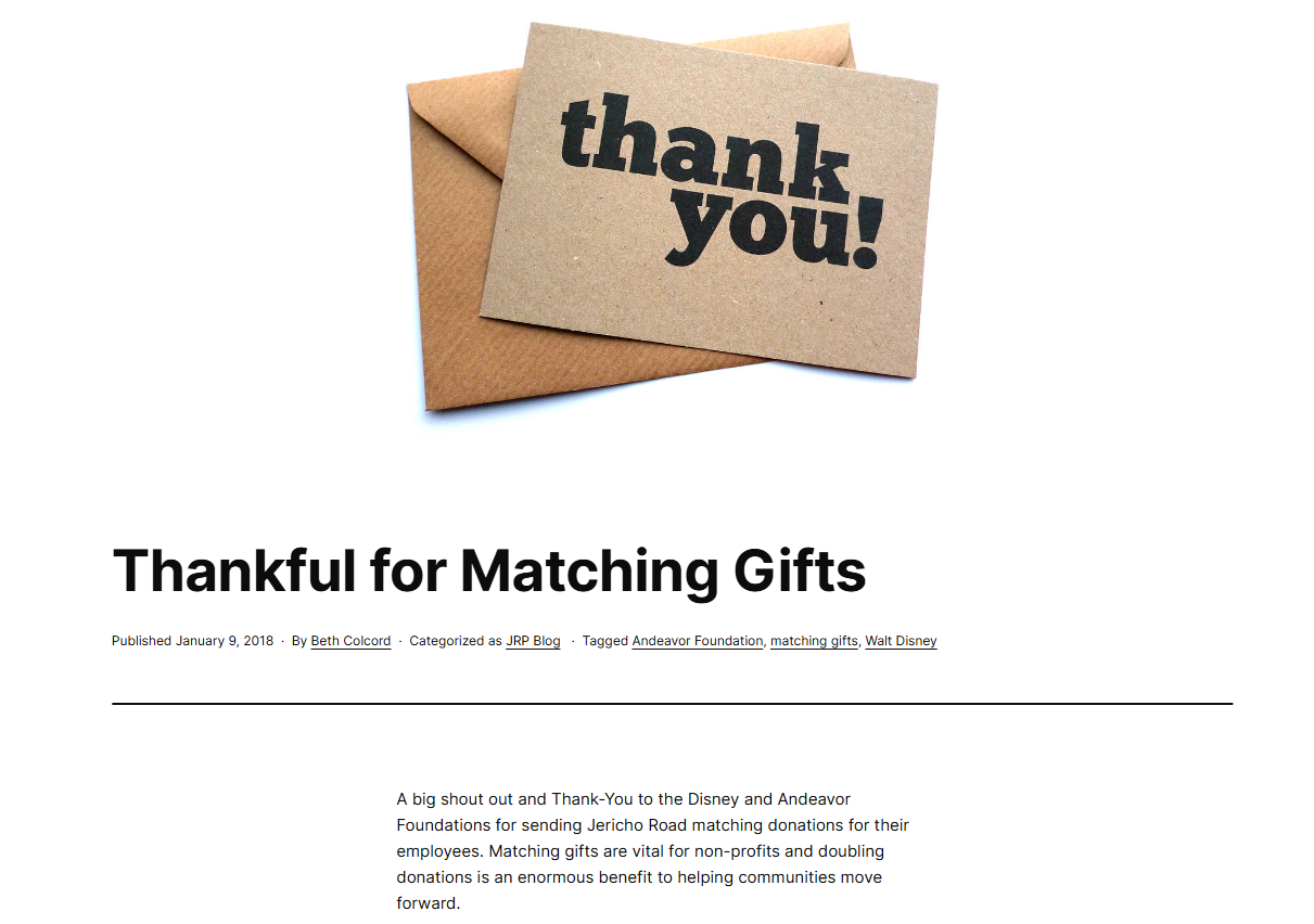 Strengthen corporate relationships with matching gift recognition