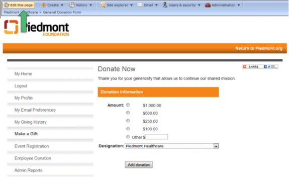 Modify Your Donation Pages