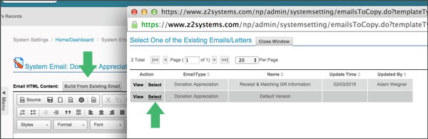 Build Confirmation Email from NeonCRM Template