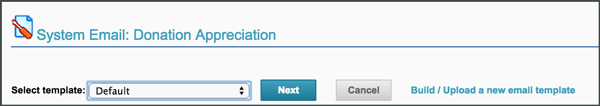 Choose the Starting Template for your Donation Confirmation Email