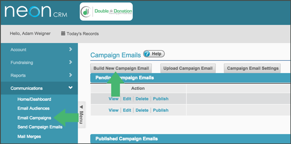 Create a Matching Gift Email Campaign