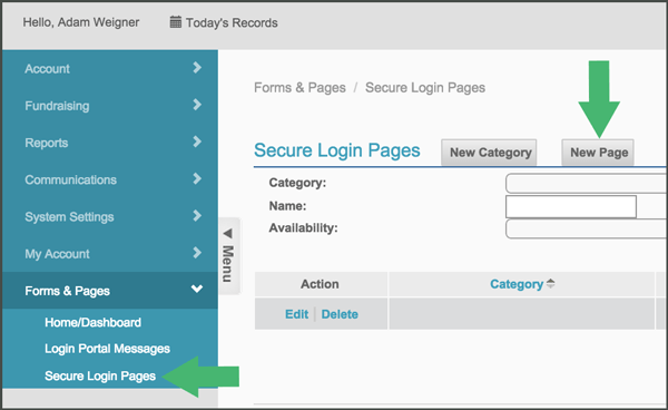 Create New NeonCRM Matching Gift Page