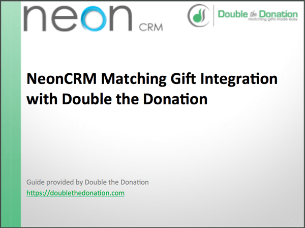 Double the Donation Matching Gift Integration Guide