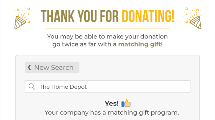 Encouraging donors to submit matching gift requests on the confirmation page