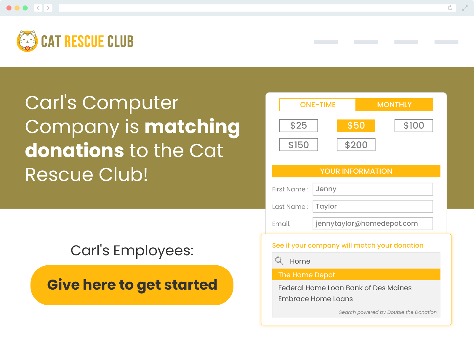 Marketing your one-off matching gift program on your website