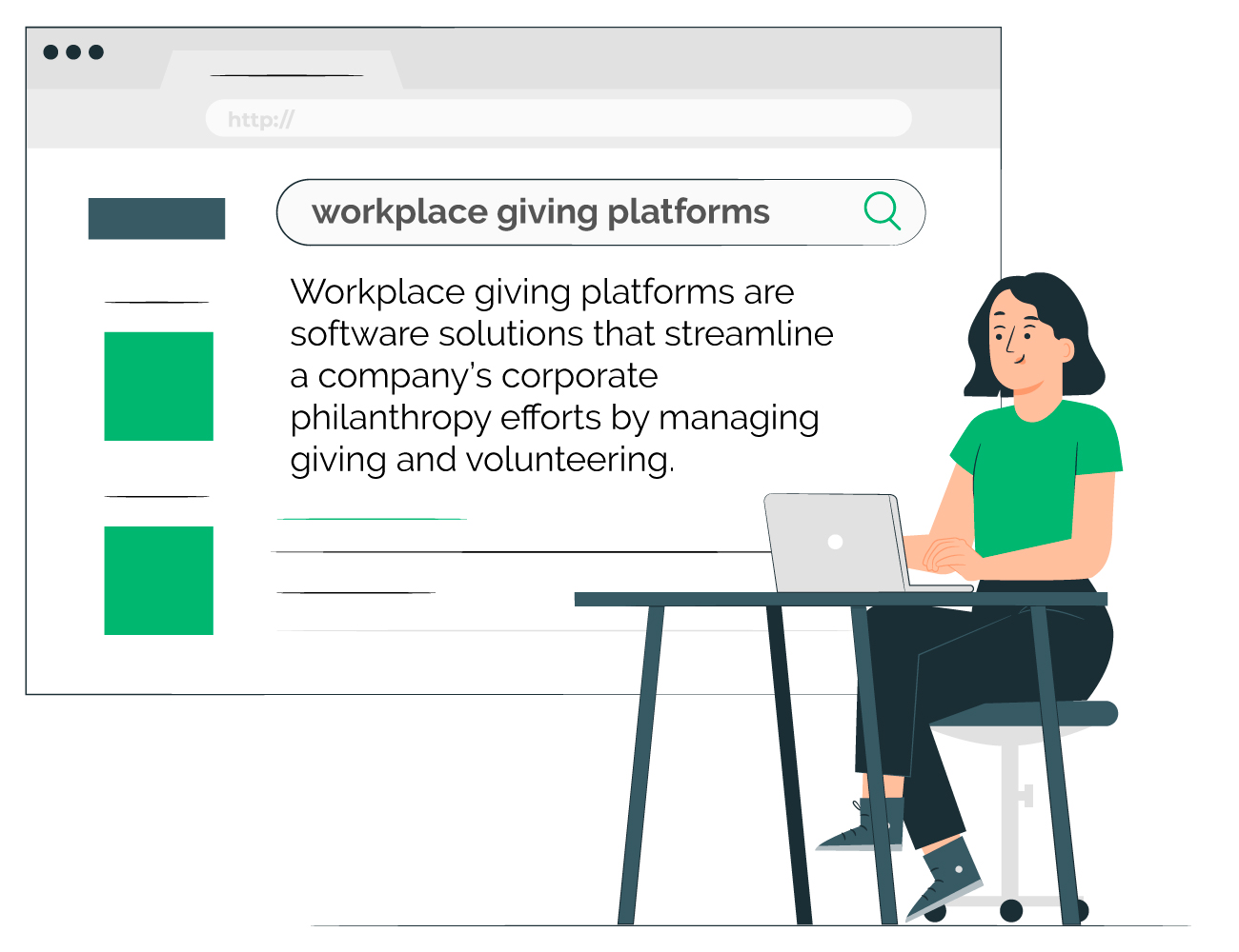 This image shows the definition of workplace giving platforms, which is written out in the text below.