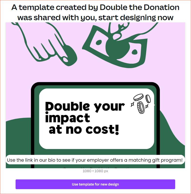 Market matching gifts in your digital communications with Double the Donation's helpful templates