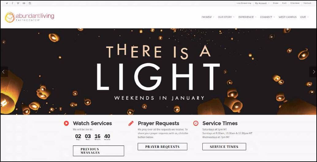 The Abundant Living Faith Center has created a user-friendly website that provides their visitors with all of the resources they need to get involved with the church.