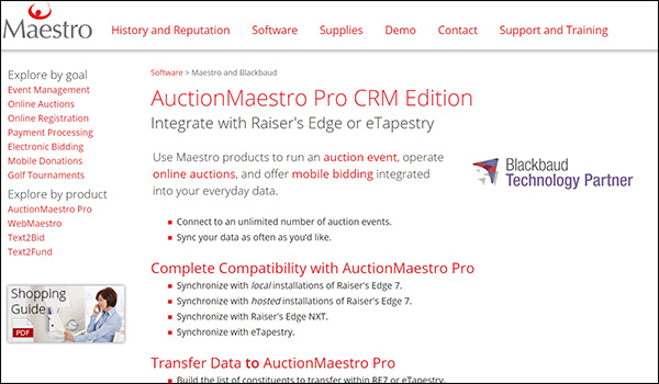 Explore AuctionMaestro Pro's website to learn more about their charity auction fundraising tools.