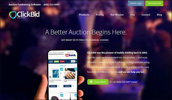 Expand your tech toolkit with ClickBid's charity auction fundraising tools.