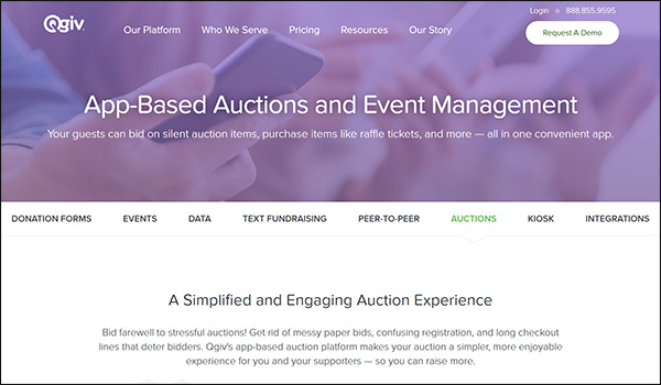 Check out Qgiv's auction platform on their website.