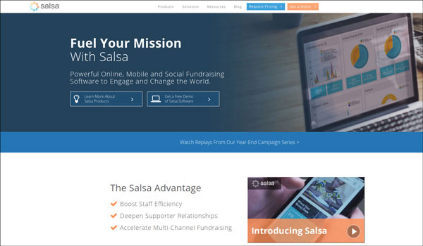 Salsa offers church giving tools for congregations of all sizes.