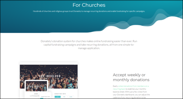 Donately offers a great church giving solution. Check it out on the software's website.