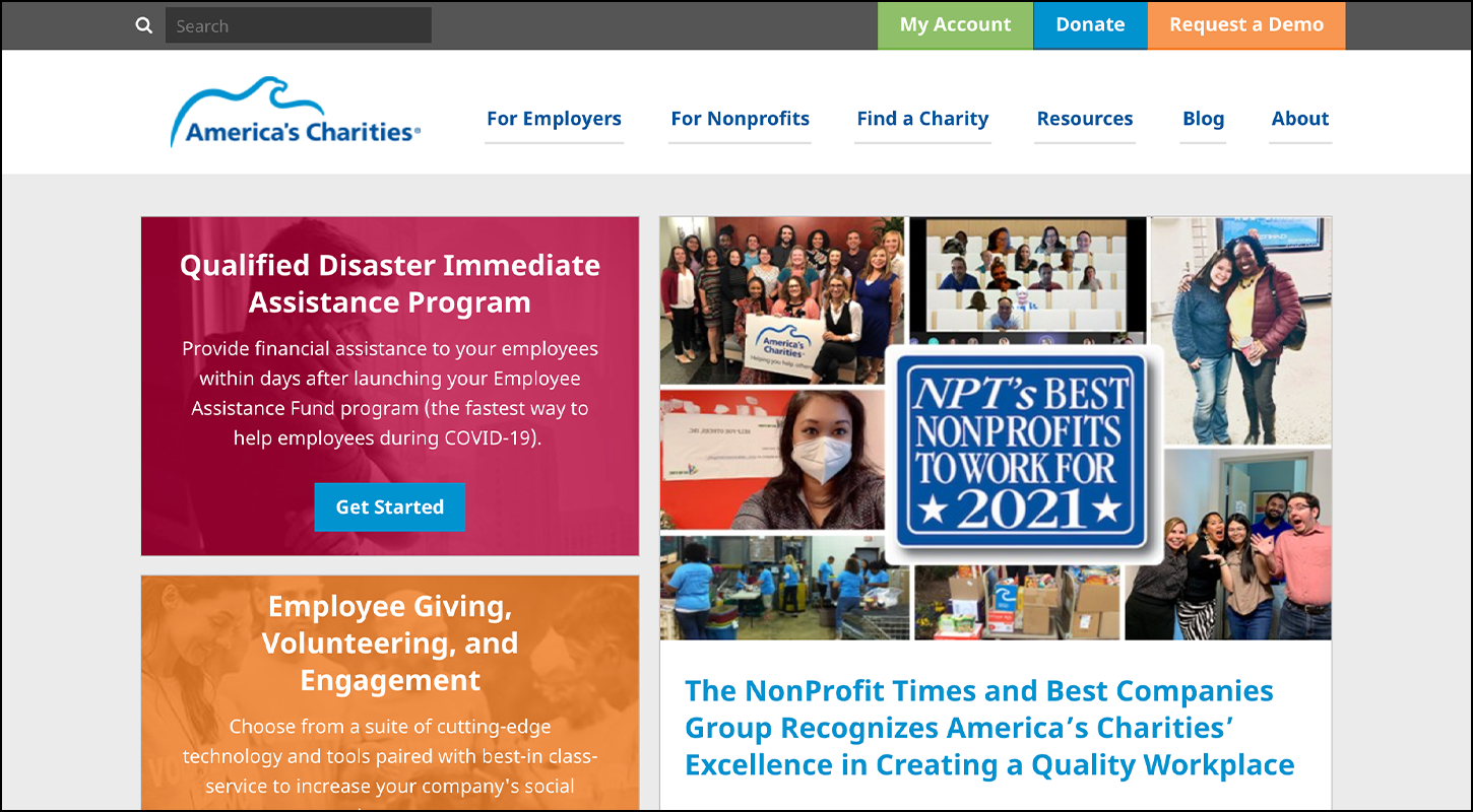 Learn more about America's Charities, one of the top corporate giving software providers.