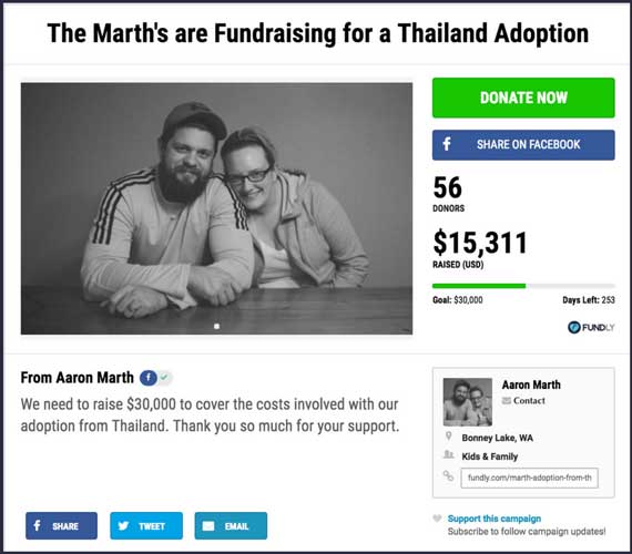 Here's an example crowdfunding campaign from Fundly.