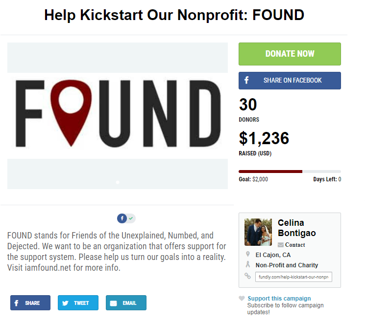 Sample nonprofit crowdfunding campaign