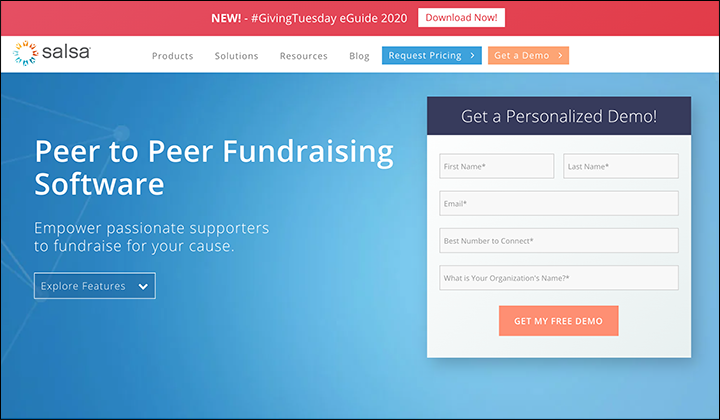 Learn more about Salsa, one of the top crowdfunding platforms for nonprofits.