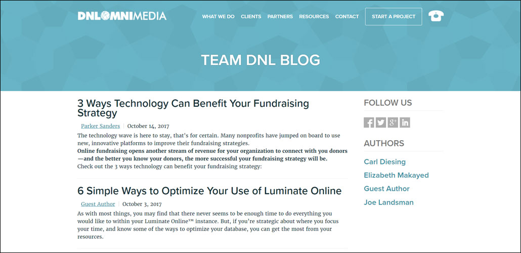 Large nonprofits can turn to the DNL OmniMedia blog for advice about nonprofit technology.