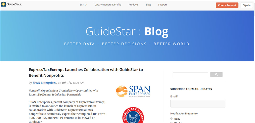 The GuideStar nonprofit blog is a place to find news, analysis, and guest posts from industry leaders.