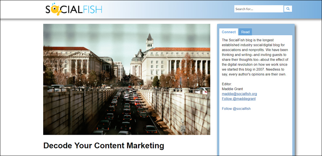 SocialFish, a nonprofit blog, shares information about social media trends for nonprofits.