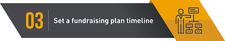 You can improve your fundraising plan by setting a fundraising plan timeline.