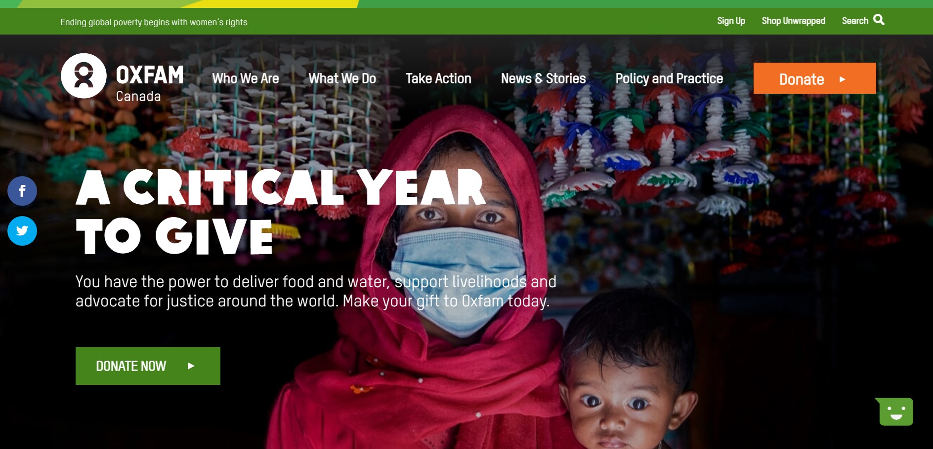 Oxfam Canada has one of our favorite nonprofit websites.