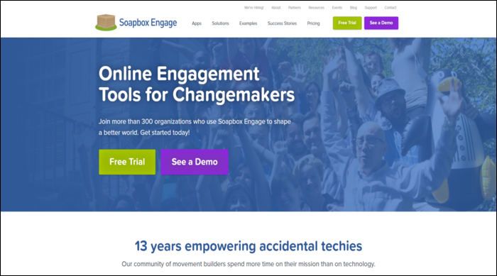 Check out Soapbox Engage as your next peer-to-peer fundraising software!