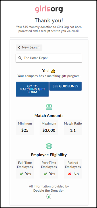 360MatchPro adds gift matching to your donation pages