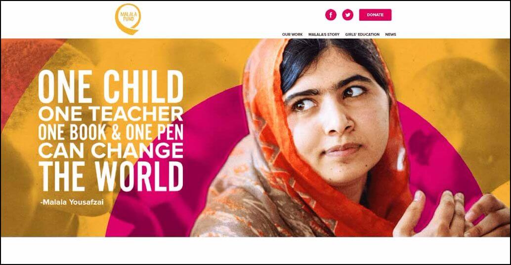 The Malala Fund has created a striking and informative website that captures the essence of their cause and work.