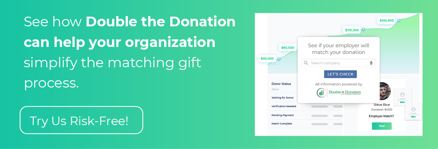 Generate more revenue and encourage matching gift buy-in with Double the Donation!