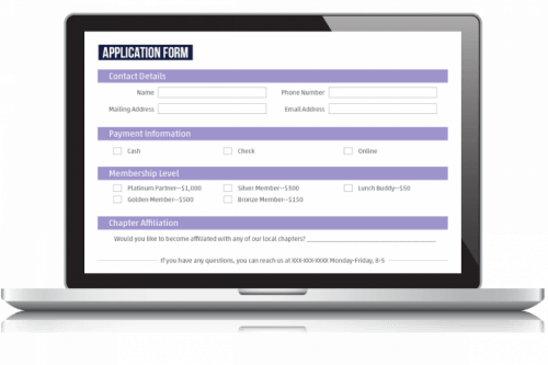 Don't overload your membership application form with an intimidating number of fields.