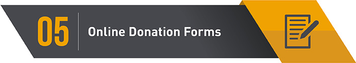Organizations should accept donations through online fundraising forms.