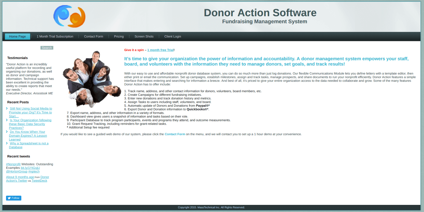 Donor Action Donor Database