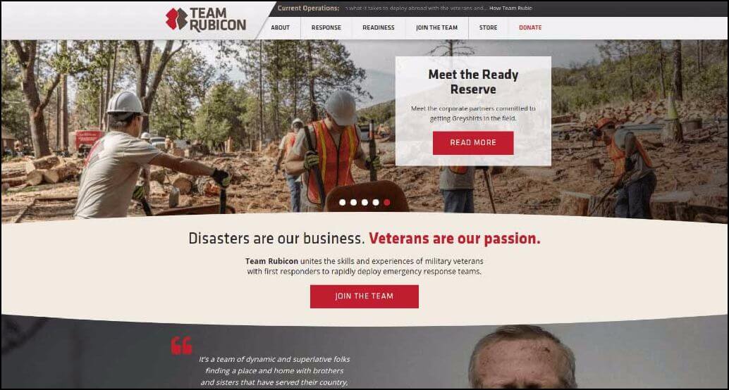 Team Rubicon USA has created an accessible, mobile friendly website that their supporters can easily use from any device.