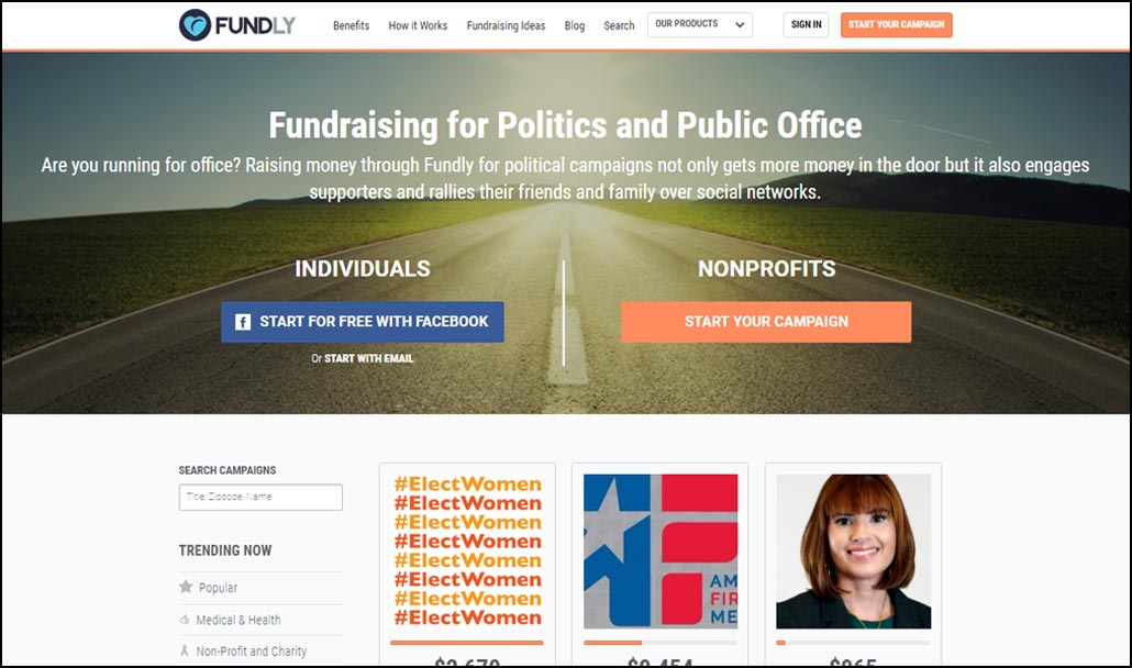 Use Fundly to raise money for your political campaign.