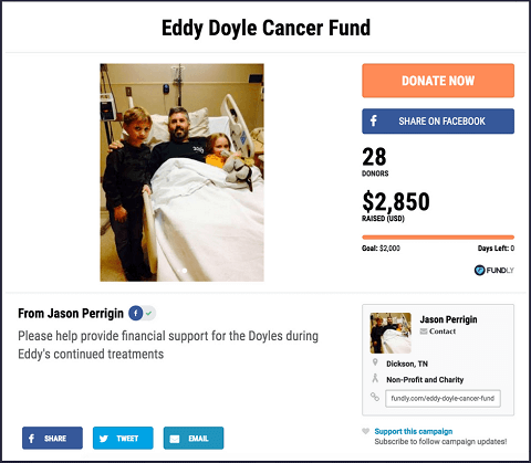 Here's a successful crowdfunding campaign that raise money for covering cancer costs.
