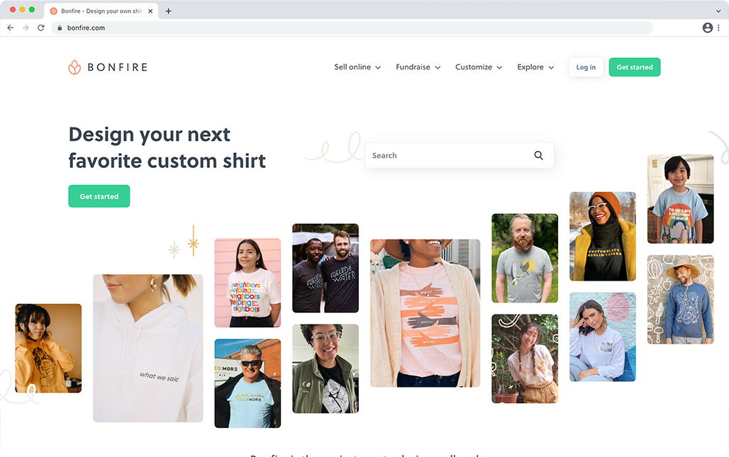 Bonfire can help you create t-shirts that you can sell for your next product fundraiser.