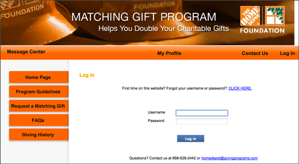 Begin the Electronic Matching Gift Submission Process