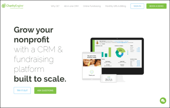 CharityEngine is a top all-in-one CRM solution.