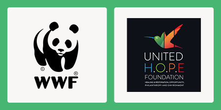 These logos show the difference between simple and busy nonprofit logos.