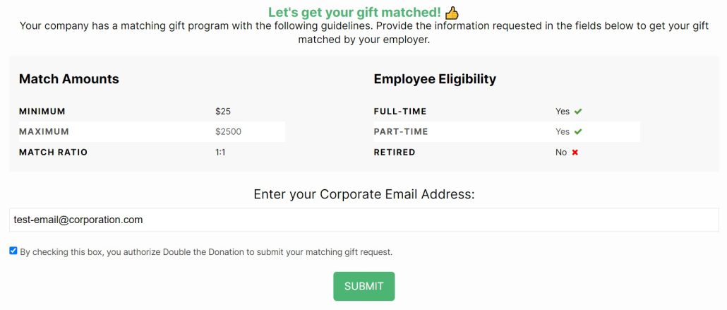 Here's what matching gift auto-submission looks like for top matching gift companies.