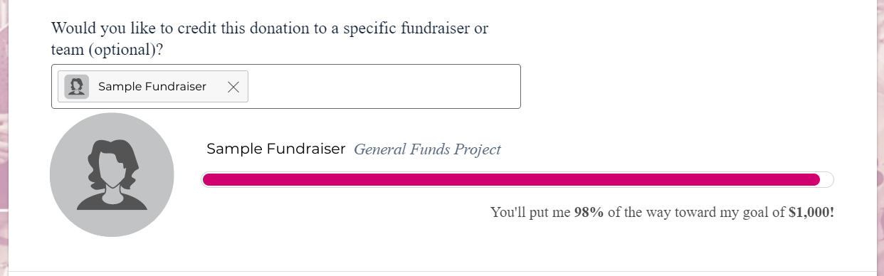 Fundraiser selection using peer-to-peer fundraising software