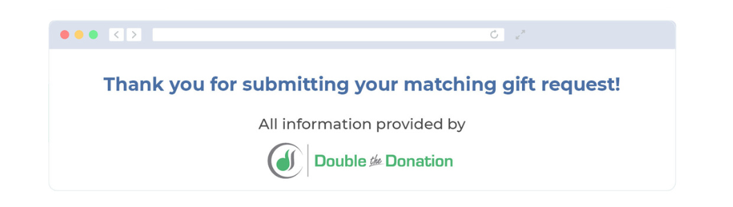 Standard matching gift form confirmation